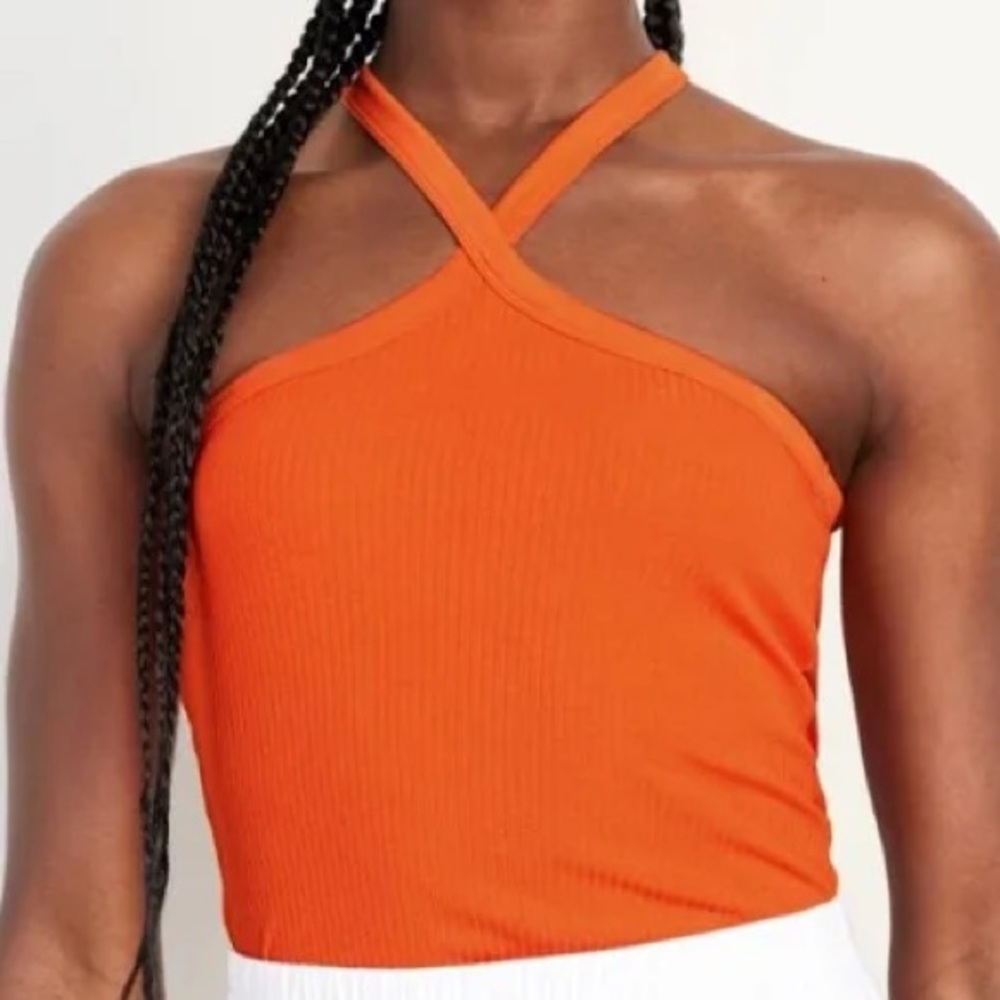 Old Navy Bright Orange Halter Tank Top